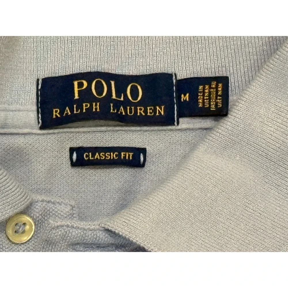 Ralph Lauren Polo Knit Light Blue‎ Polo Style Shirt Medium EUC